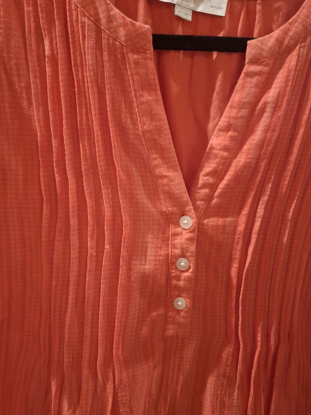 LOFT Coral Pintuck Ruffle Mini Dress - Picture 5 of 12